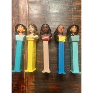 Lot of 5 Disney Princess Pez Dispensers Belle, Jasmine, Pocahontas, Moana